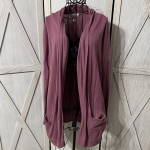Elegant Open Front Cardigan Sweater - Plum